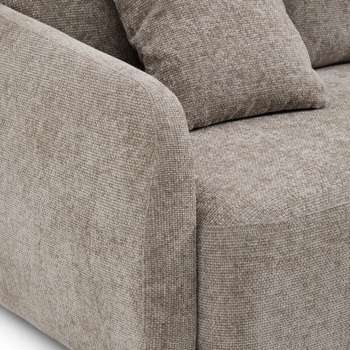 Kave Home Laira 3-zits bank met chaise longue rechts chenille Taupe