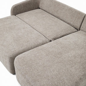 Kave Home Laira 3-zits bank met chaise longue rechts chenille Taupe