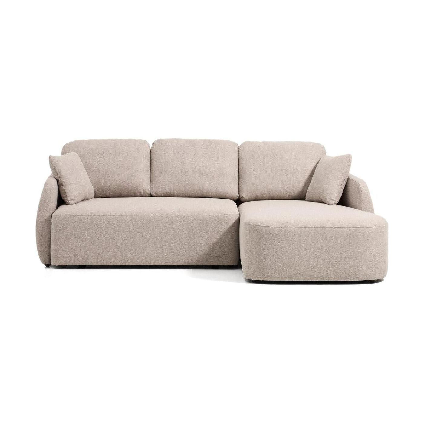 Kave Home Laira 3-zits bank met chaise longue rechts chenille Beige