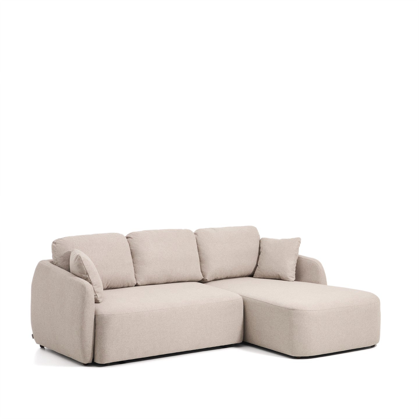 Kave Home Laira 3-zits bank met chaise longue rechts chenille Beige