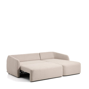 Kave Home Laira 3-zits bank met chaise longue rechts chenille Beige