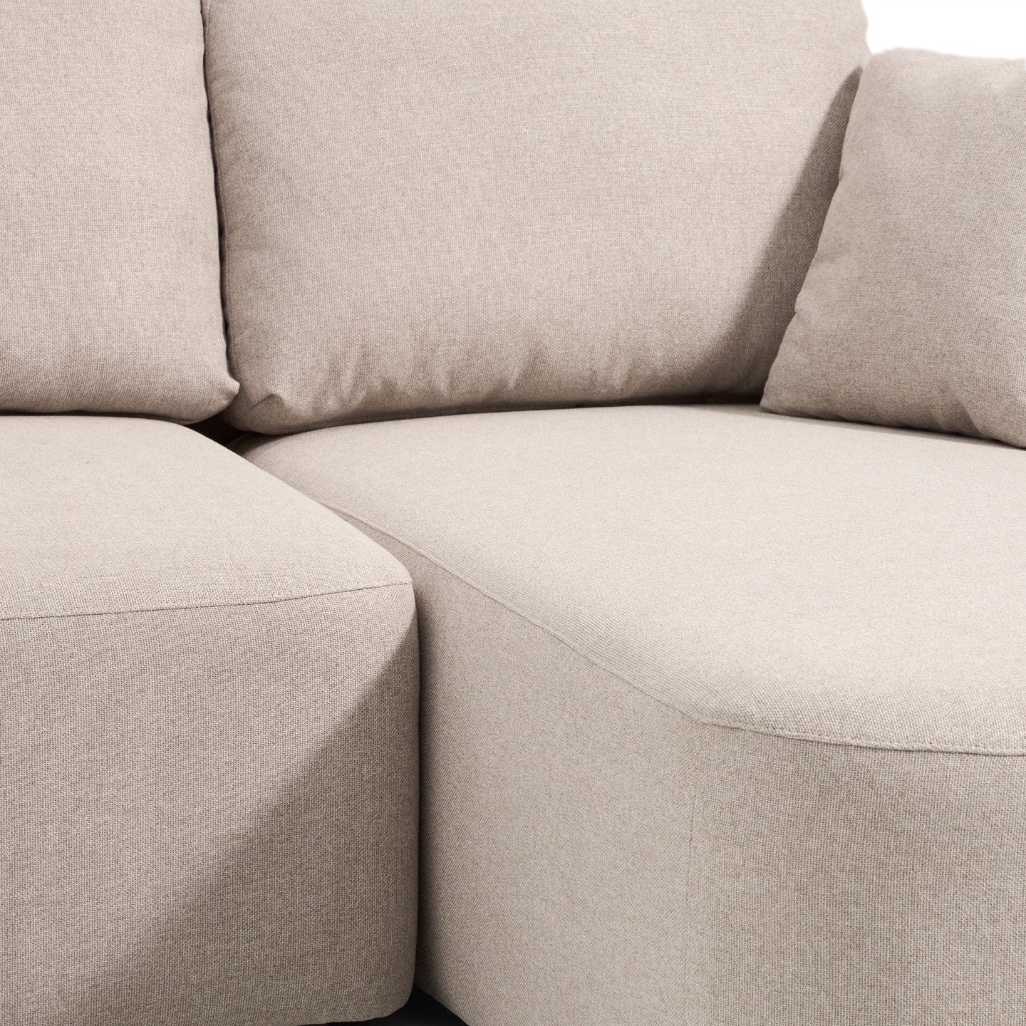 Kave Home Laira 3-zits bank met chaise longue rechts chenille Beige