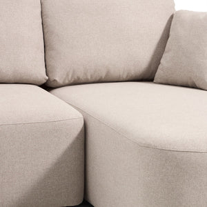 Kave Home Laira 3-zits bank met chaise longue rechts chenille Beige