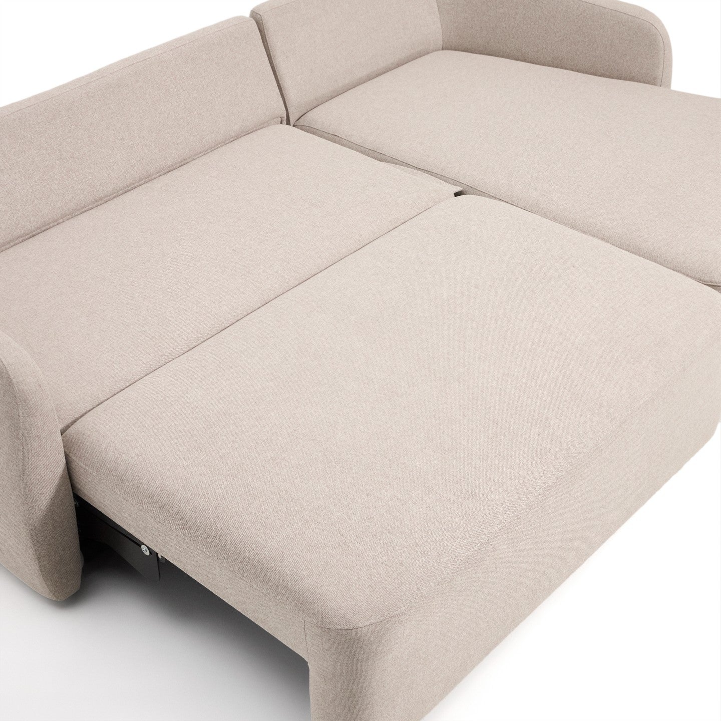 Kave Home Laira 3-zits bank met chaise longue rechts chenille Beige