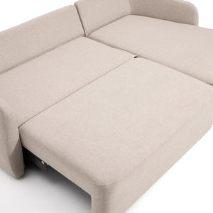Kave Home Laira 3-zits bank met chaise longue rechts chenille Beige