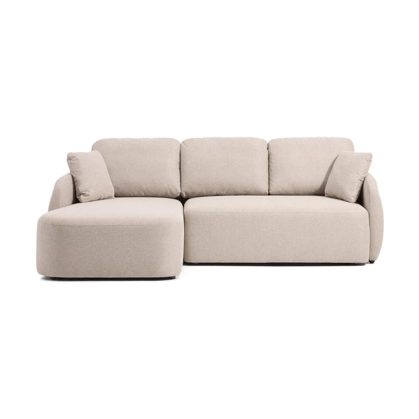 Kave Home Laira 3-zits bank met chaise longue links chenille Beige