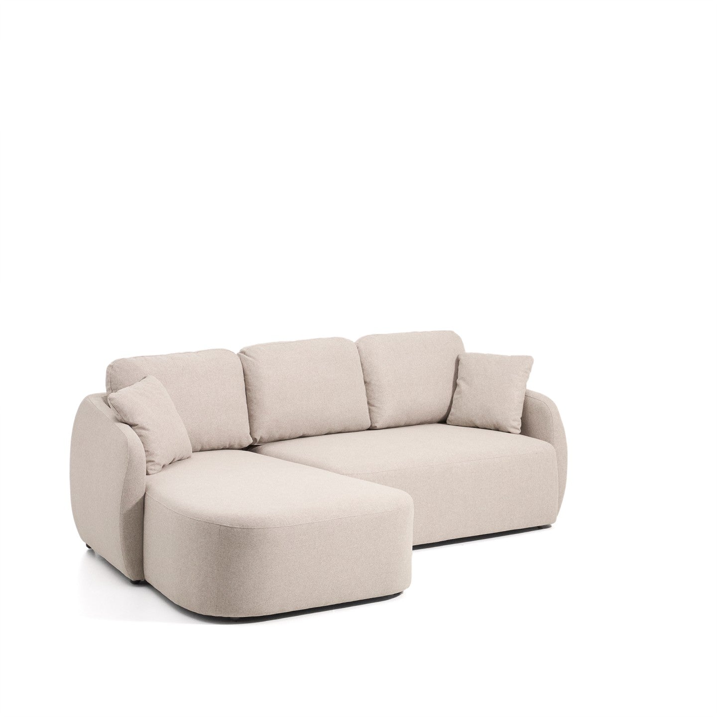 Kave Home Laira 3-zits bank met chaise longue links chenille Beige