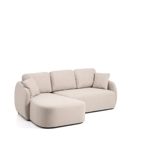 Kave Home Laira 3-zits bank met chaise longue links chenille Beige