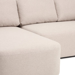 Kave Home Laira 3-zits bank met chaise longue links chenille Beige