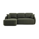 Kave Home Laira 3-zits bank met chaise longue links chenille Groen