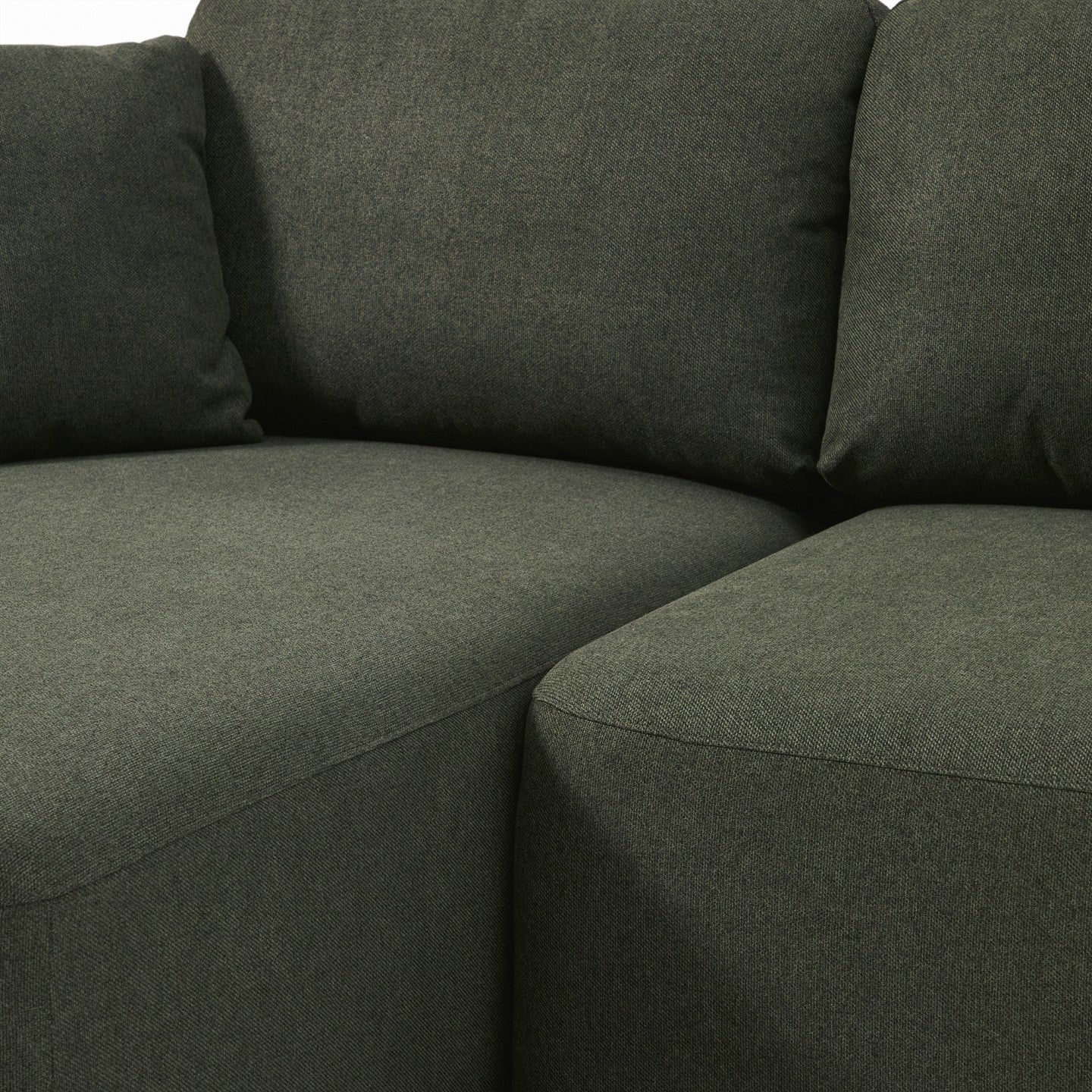 Kave Home Laira 3-zits bank met chaise longue links chenille Groen