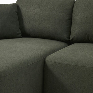 Kave Home Laira 3-zits bank met chaise longue links chenille Groen