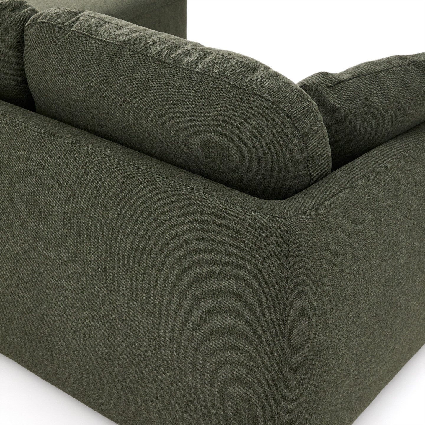 Kave Home Laira 3-zits bank met chaise longue links chenille Groen