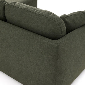 Kave Home Laira 3-zits bank met chaise longue links chenille Groen