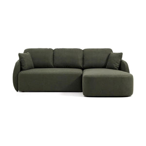 Kave Home Laira 3-zits bank met chaise longue rechts chenille Groen