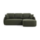 Kave Home Laira 3-zits bank met chaise longue rechts chenille Groen