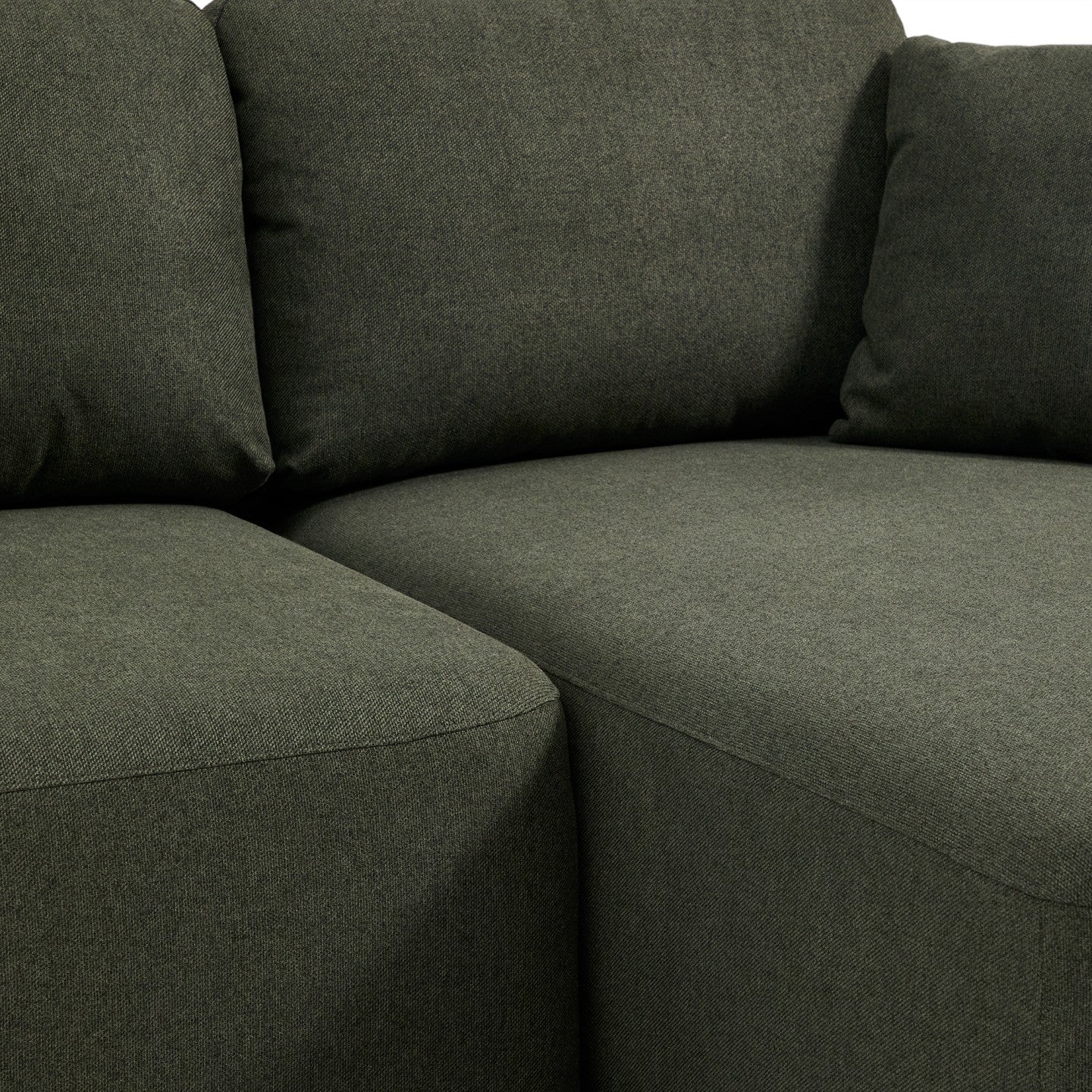Kave Home Laira 3-zits bank met chaise longue rechts chenille Groen