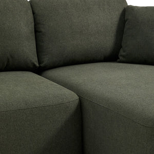 Kave Home Laira 3-zits bank met chaise longue rechts chenille Groen