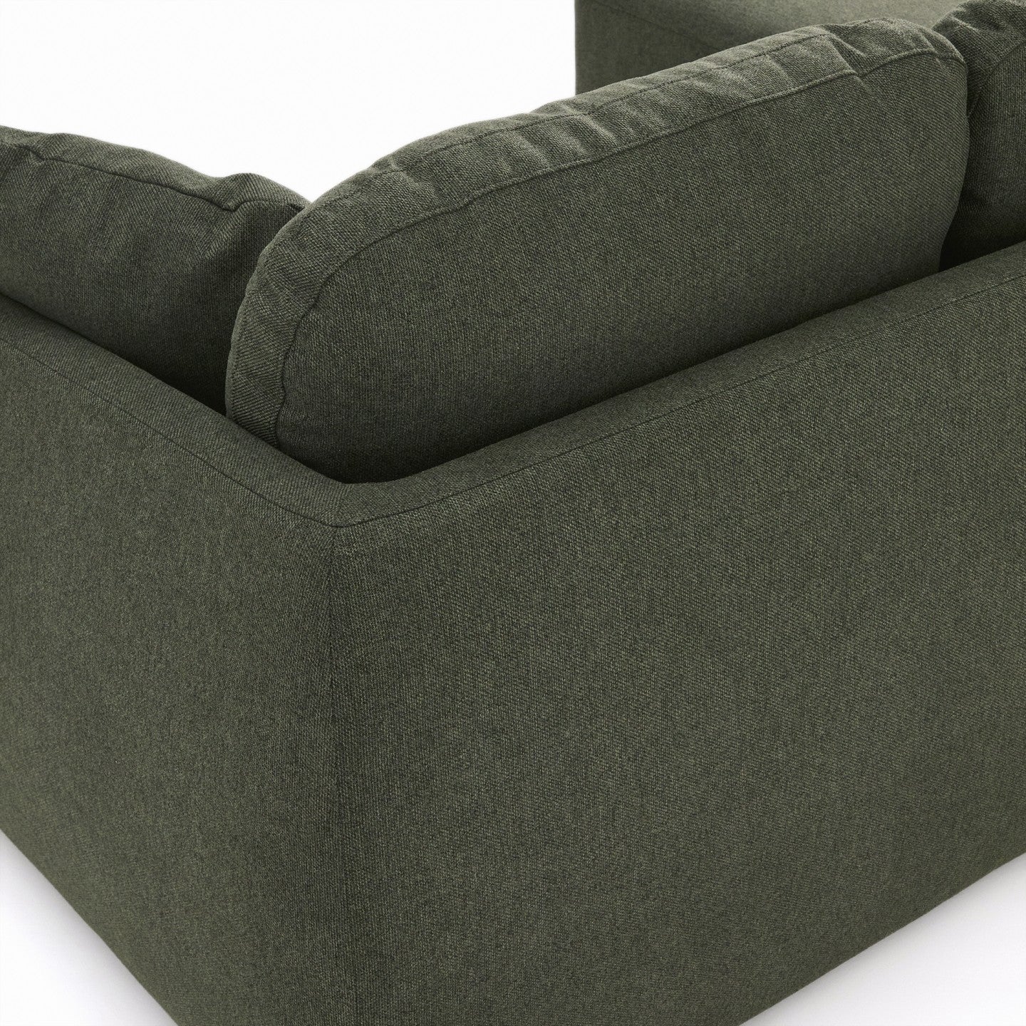 Kave Home Laira 3-zits bank met chaise longue rechts chenille Groen