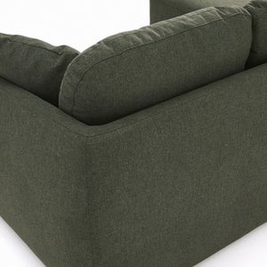 Kave Home Laira 3-zits bank met chaise longue rechts chenille Groen