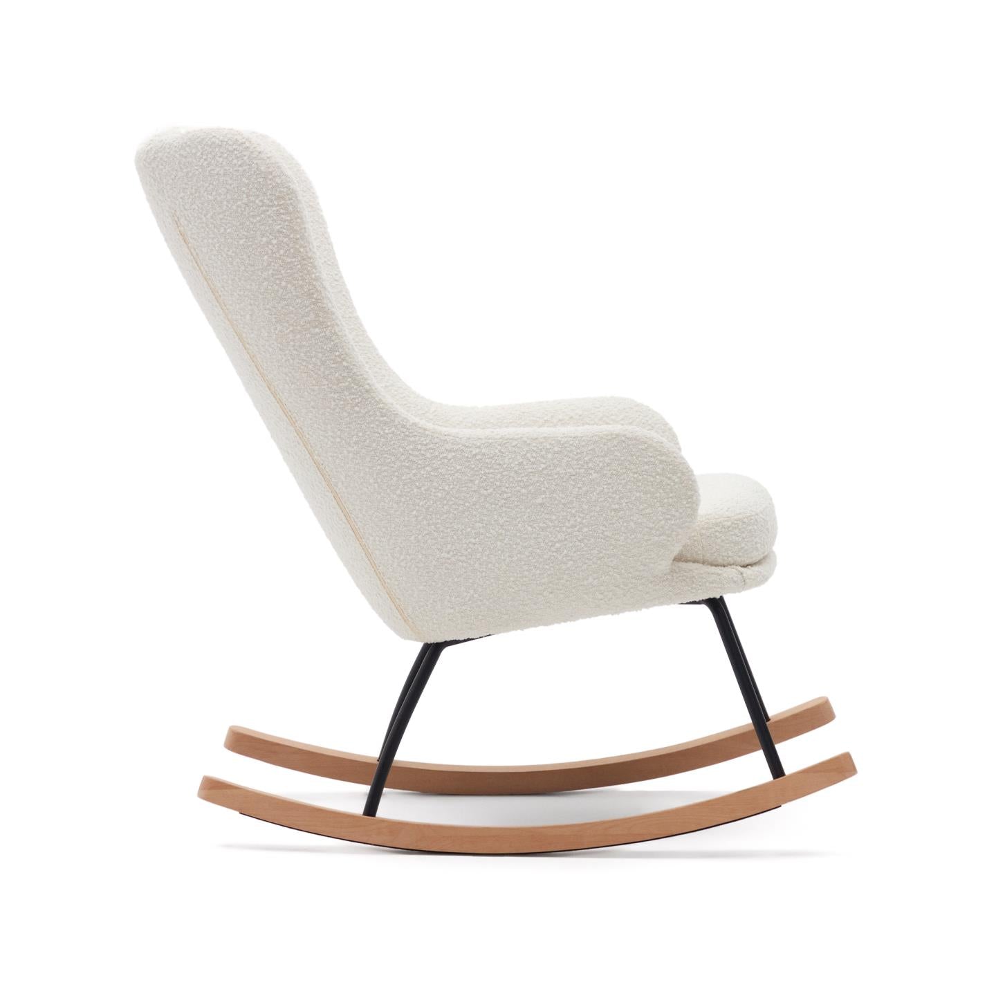 Kave Home Maustin schommelstoel bouclé Wit