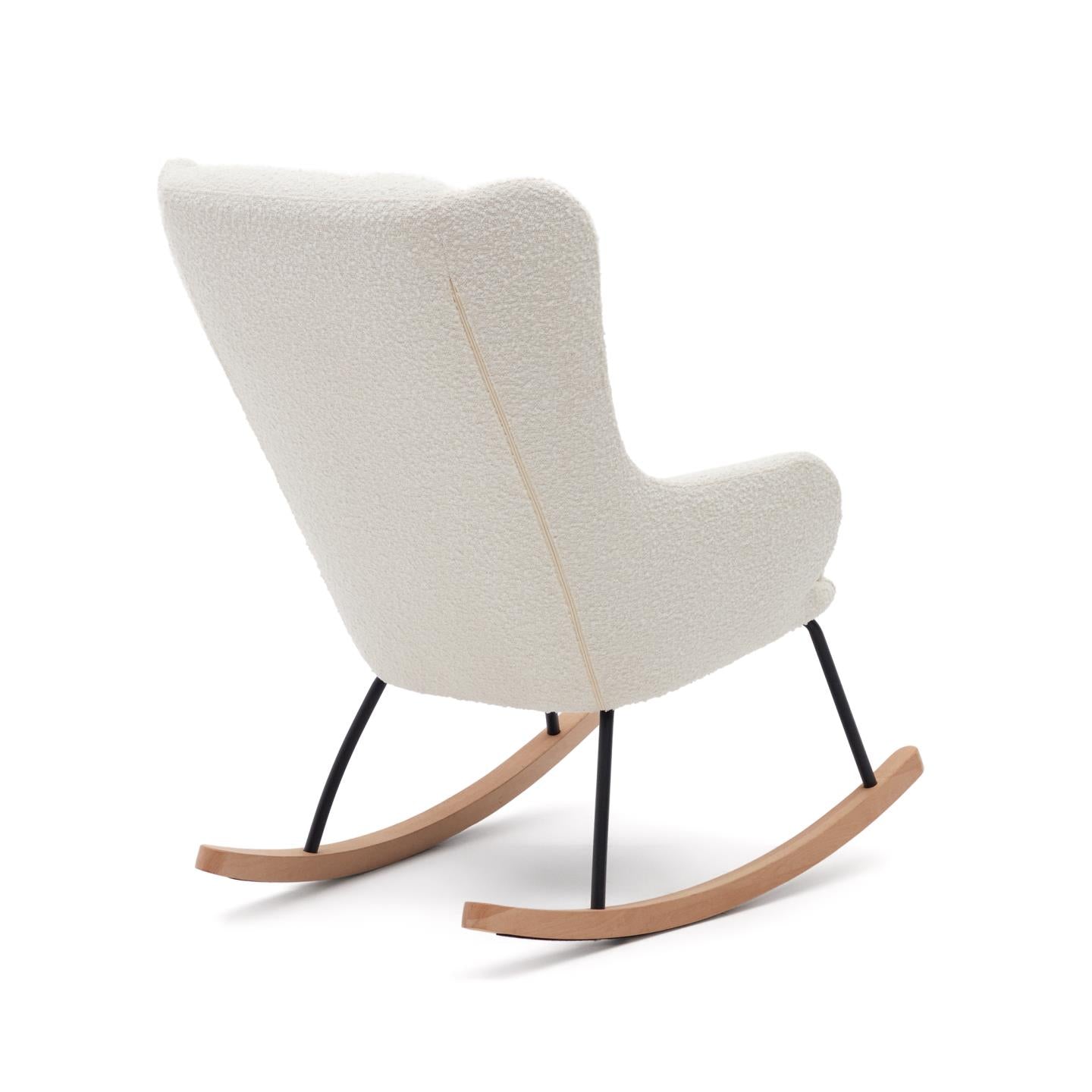 Kave Home Maustin schommelstoel bouclé Wit