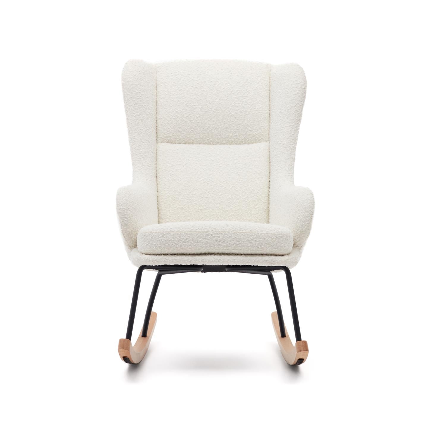 Kave Home Maustin schommelstoel bouclé Wit