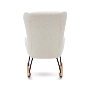 Kave Home Maustin schommelstoel bouclé Wit