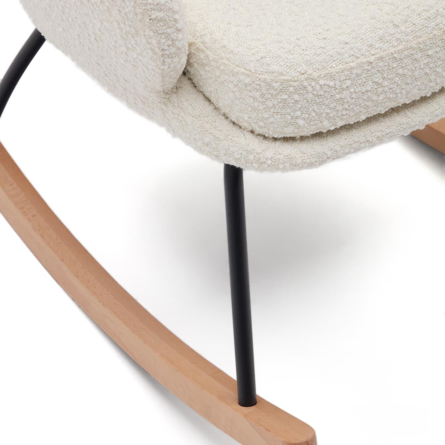 Kave Home Maustin schommelstoel bouclé Wit