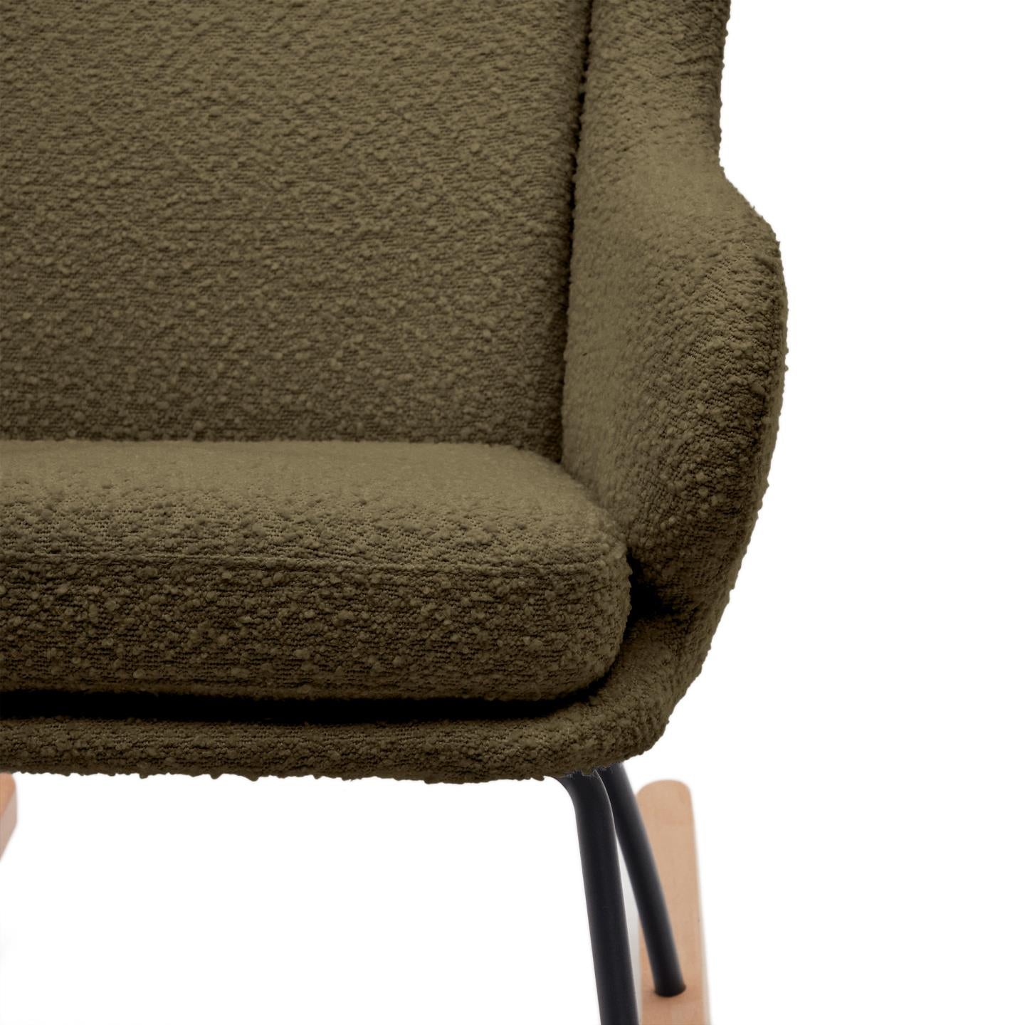 Kave Home Maustin schommelstoel bouclé Donkergroen