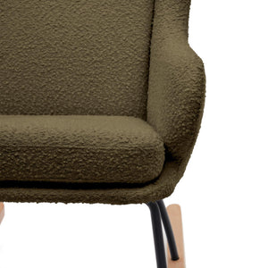Kave Home Maustin schommelstoel bouclé Donkergroen
