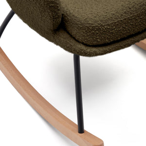 Kave Home Maustin schommelstoel bouclé Donkergroen
