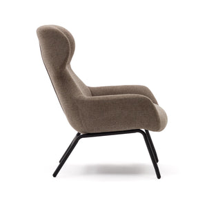 Kave Home Belina fauteuil chenille Lichtbruin