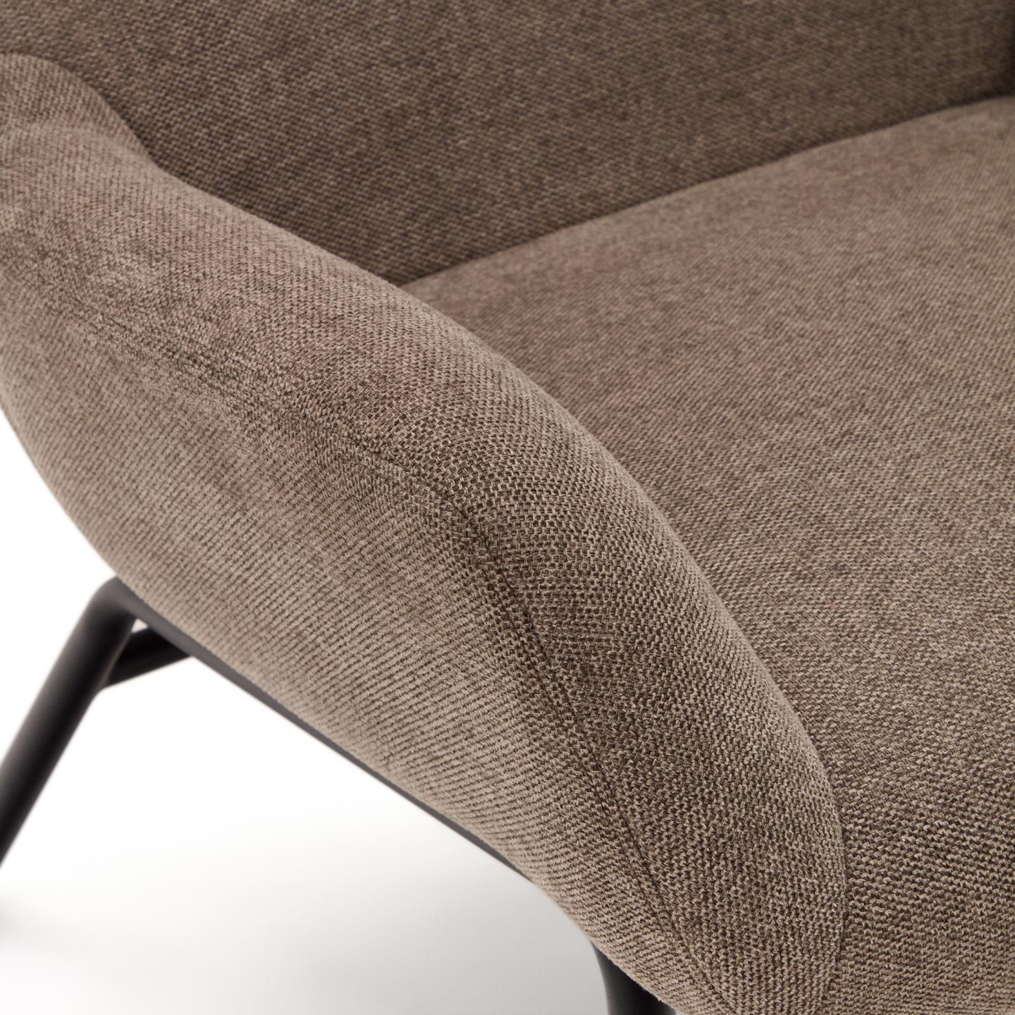Kave Home Belina fauteuil chenille Lichtbruin