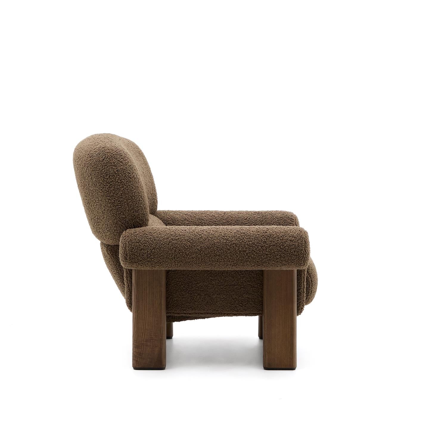 Kave Home Nema fauteuil bouclé Bruin