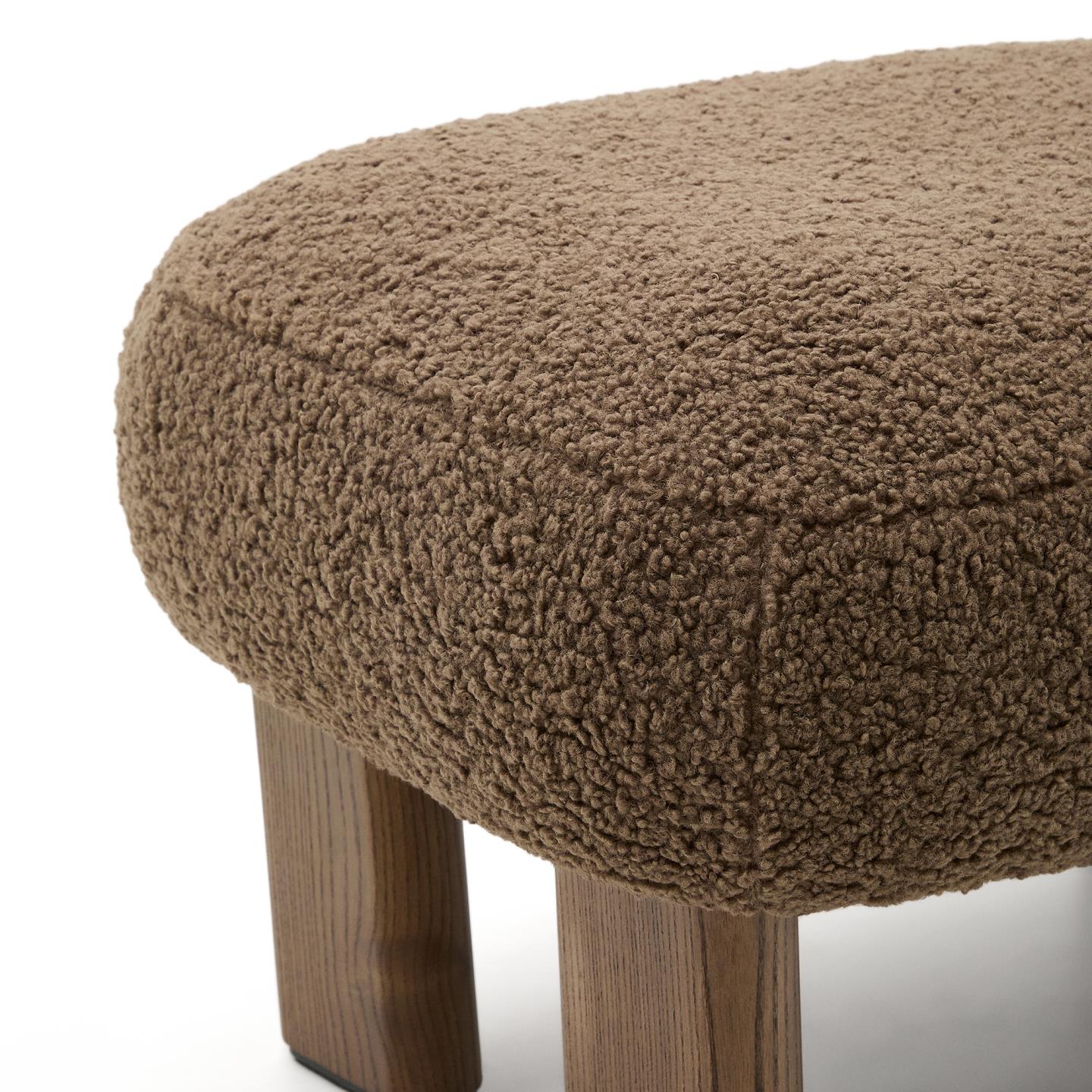 Kave Home Nema poef bouclé Bruin