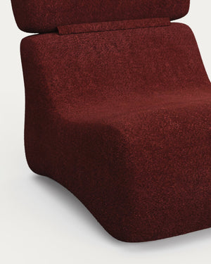 Kave Home Club fauteuil bouclé Bordeaux