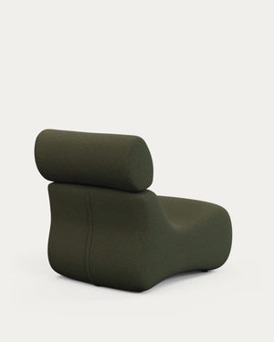 Kave Home Club fauteuil bouclé Donkergroen
