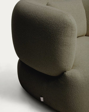 Kave Home Martina fauteuil met kussen chenille Groen
