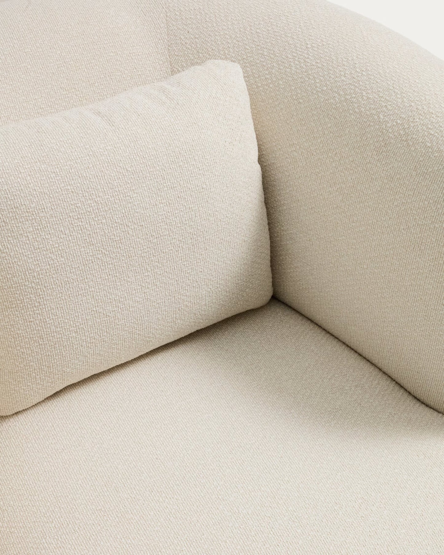 Kave Home Martina fauteuil met kussen chenille Ecru