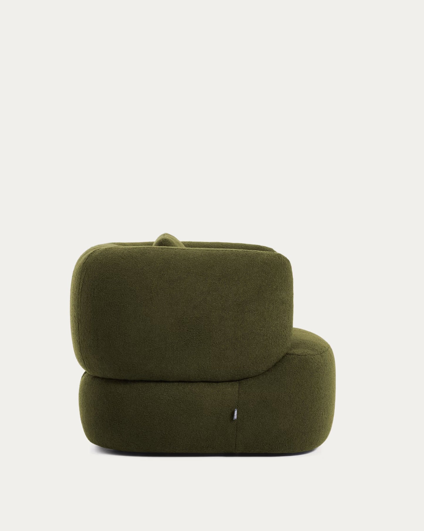 Kave Home Martina fauteuil draaibaar met kussen bouclé Donkergroen
