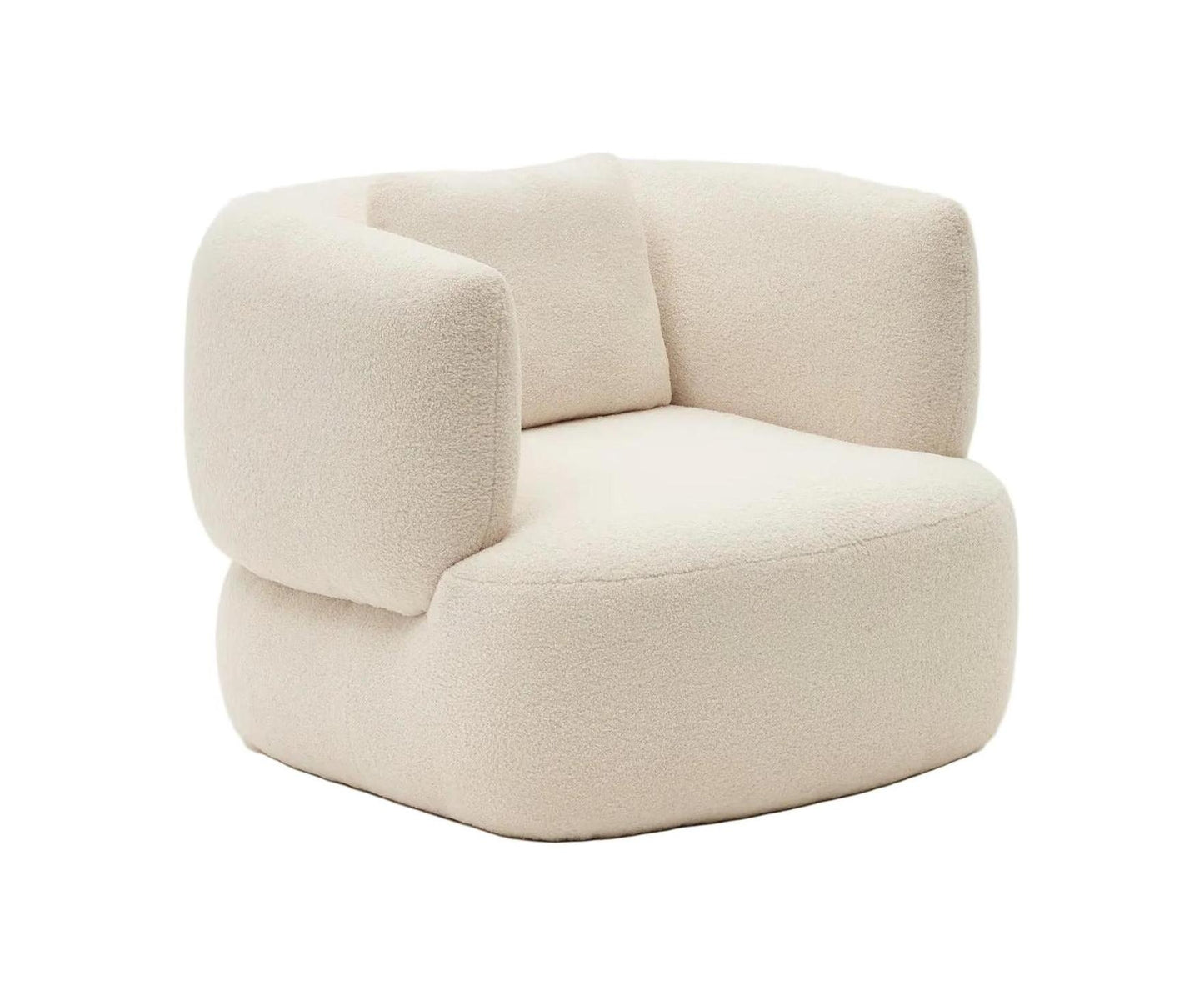 Kave Home Martina fauteuil draaibaar met kussen bouclé Ecru