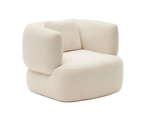 Kave Home Martina fauteuil draaibaar met kussen bouclé Ecru