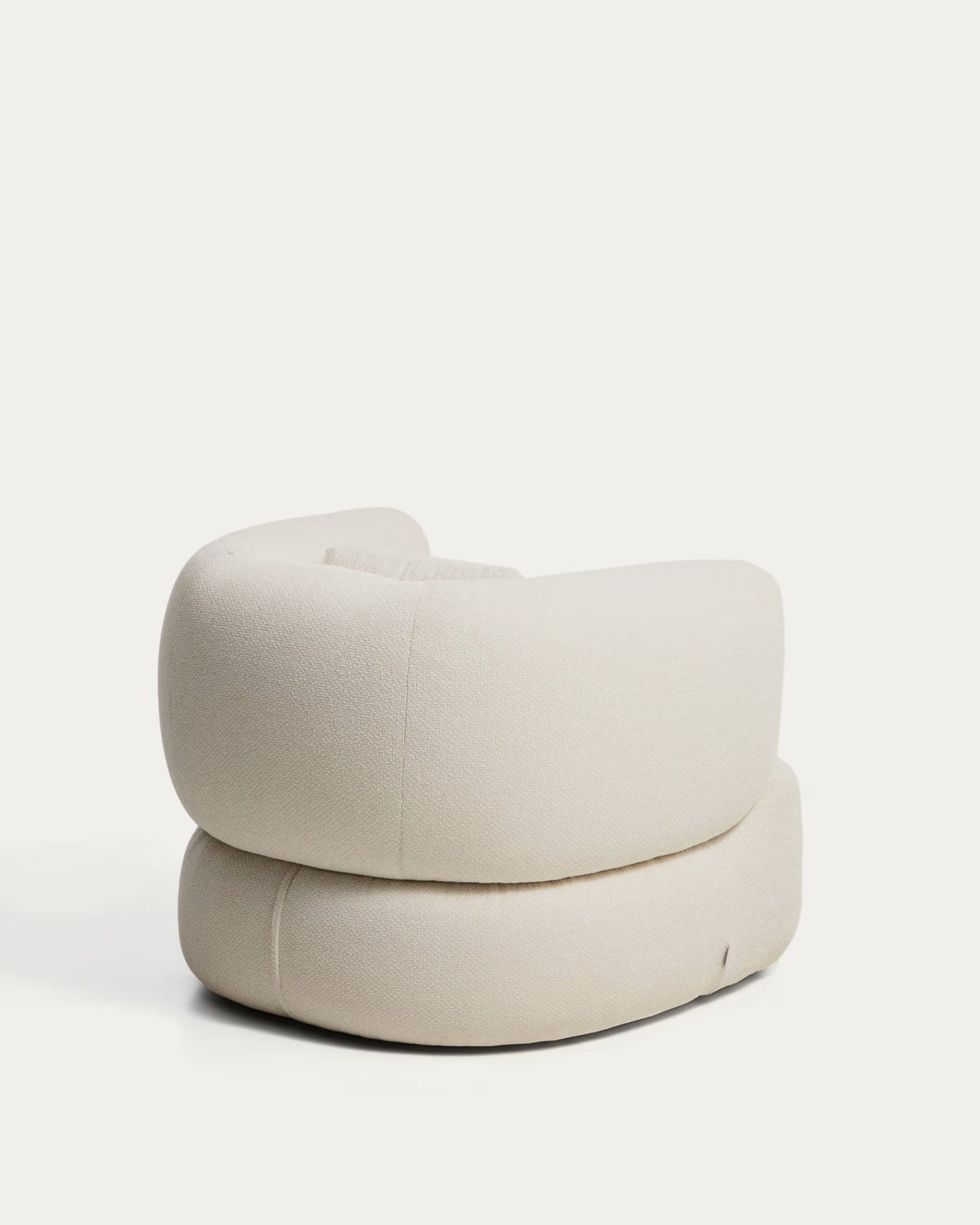 Kave Home Martina fauteuil draaibaar met kussen bouclé Ecru