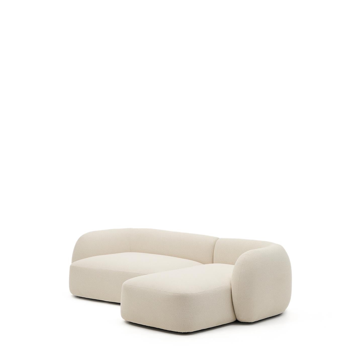 Kave Home Martina 3-zits bank Chaise Longue links Ecru