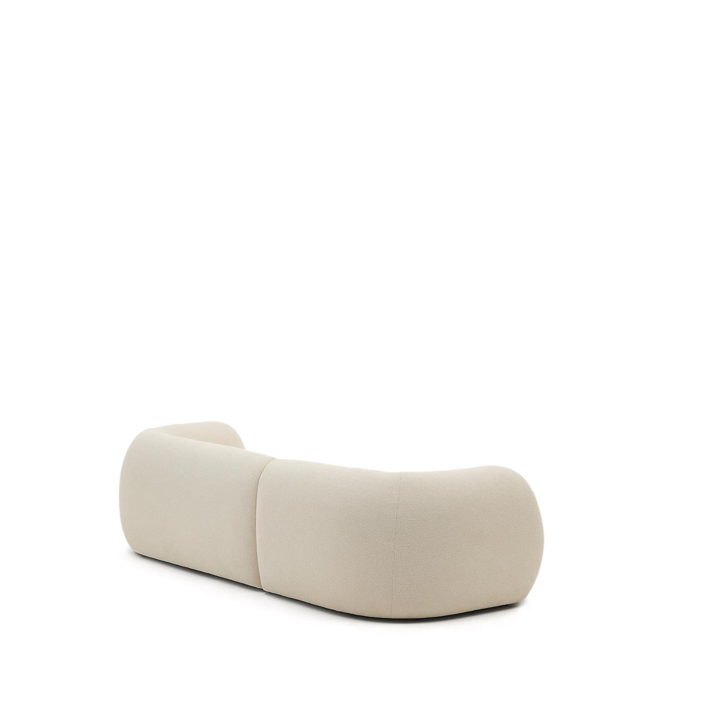 Kave Home Martina 3-zits bank Chaise Longue links Ecru