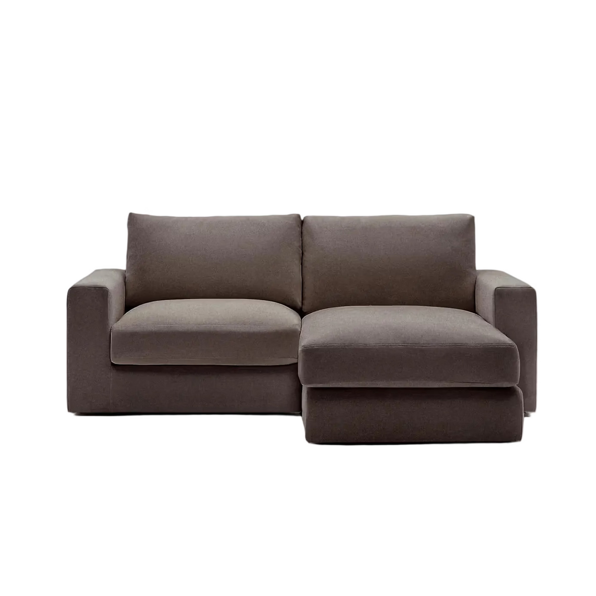 Kave Home Alea 3-zitsbank met chaise longue rechts Donkerbruin