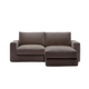 Kave Home Alea 3-zitsbank met chaise longue rechts Donkerbruin