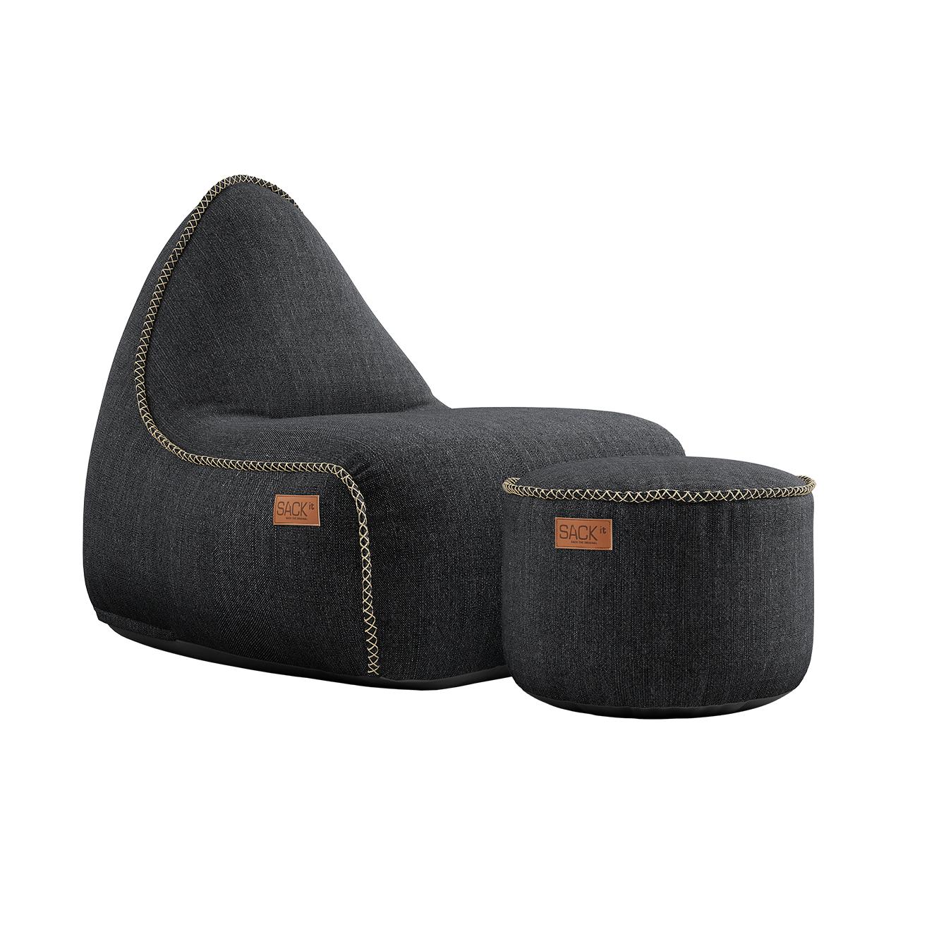 SACKit Cobana zitzak en poef Black