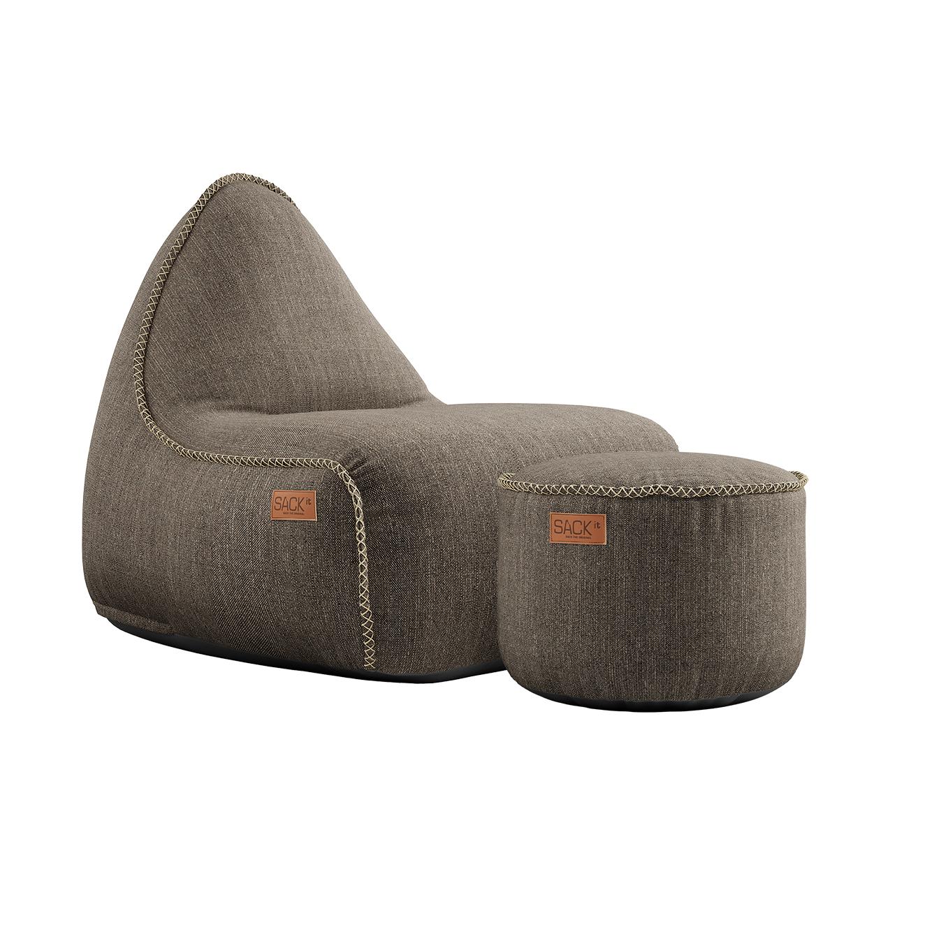 SACKit Cobana zitzak en poef Brown